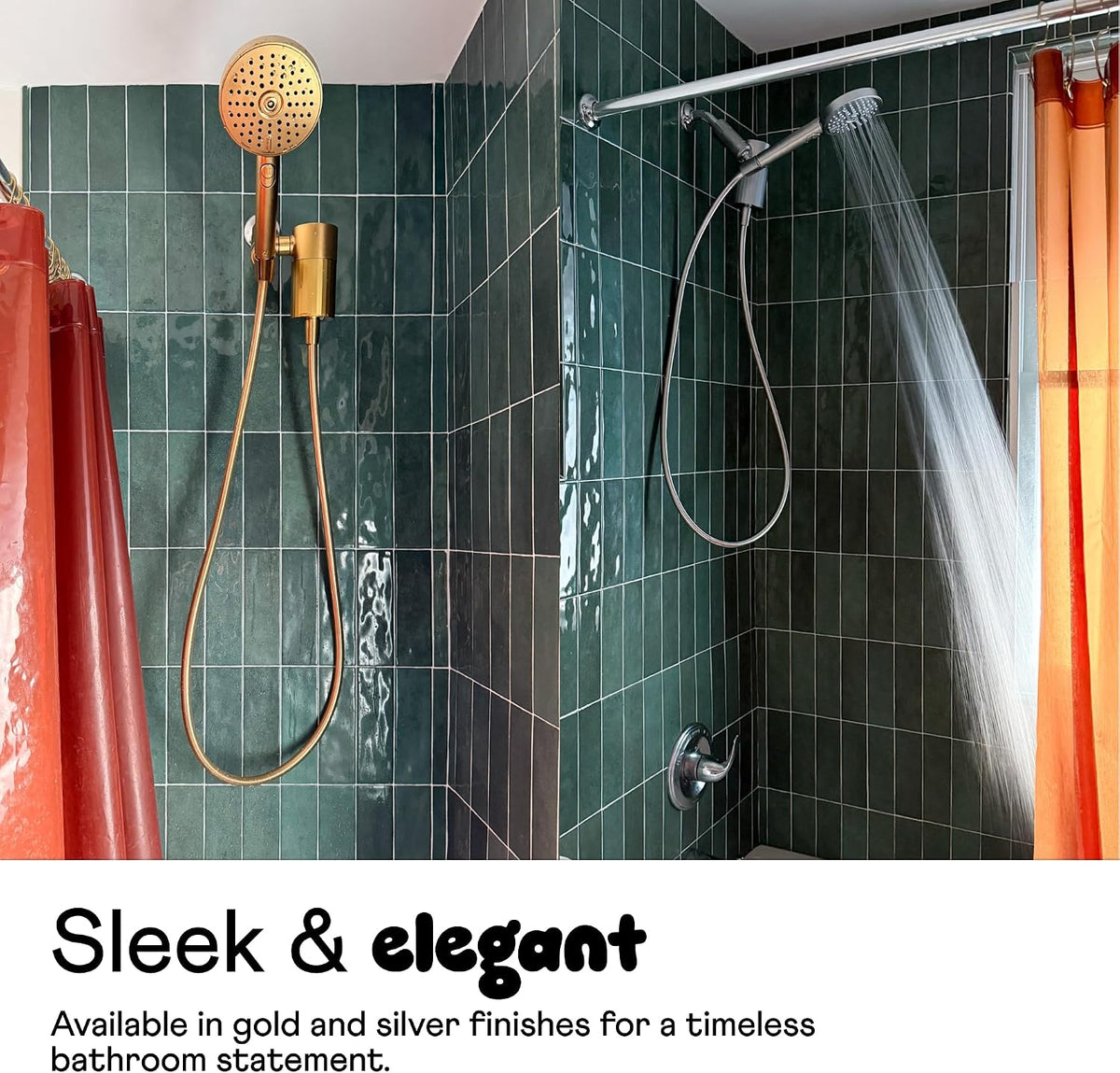 ! - Handheld Showerhead, High Pressure Performance, Pink