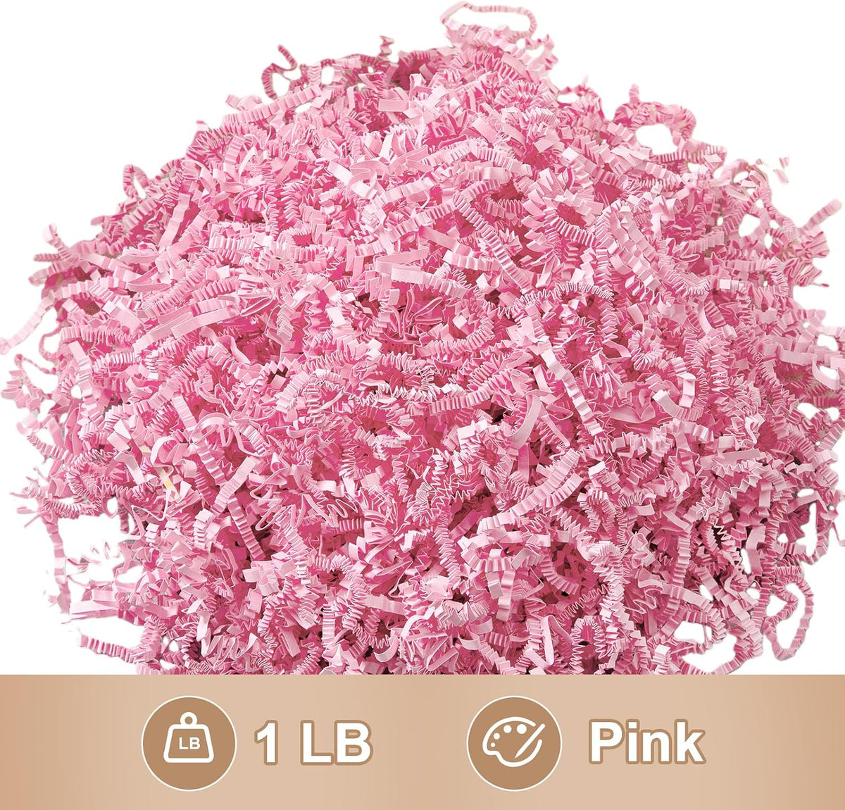 1 LB Crinkle Cut Paper Shred Pink Shredded Paper For Gift Box
