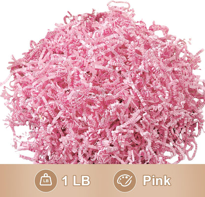 1 LB Crinkle Cut Paper Shred Pink Shredded Paper For Gift Box