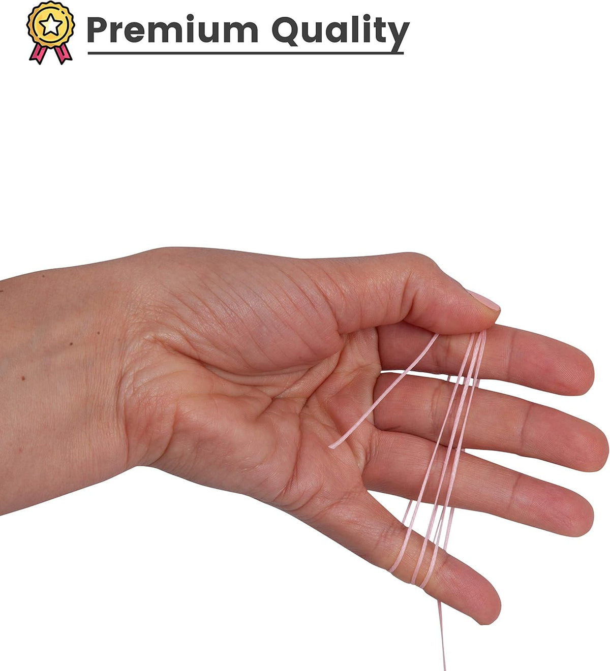 Waxed Thread, Strong Thread for Leather, Upholstery, Shoe, Bag, incl. Needle (Colour: Baby Pink)