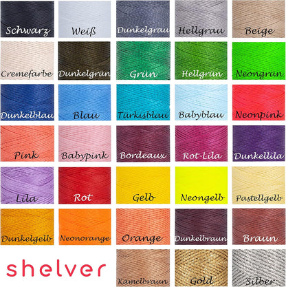 Waxed Thread, Strong Thread for Leather, Upholstery, Shoe, Bag, incl. Needle (Colour: Baby Pink)