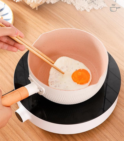 Sauce pan with Lid, 2.5 Quart Nonstick Small Pot, Induction Compatible Aluminum Cooking Pot for Milk, Soup, Pasta, Egg, Rice (pink)