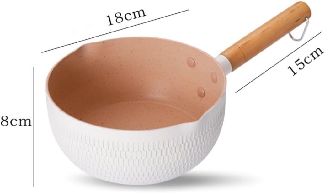 Sauce pan with Lid, 2.5 Quart Nonstick Small Pot, Induction Compatible Aluminum Cooking Pot for Milk, Soup, Pasta, Egg, Rice (pink)