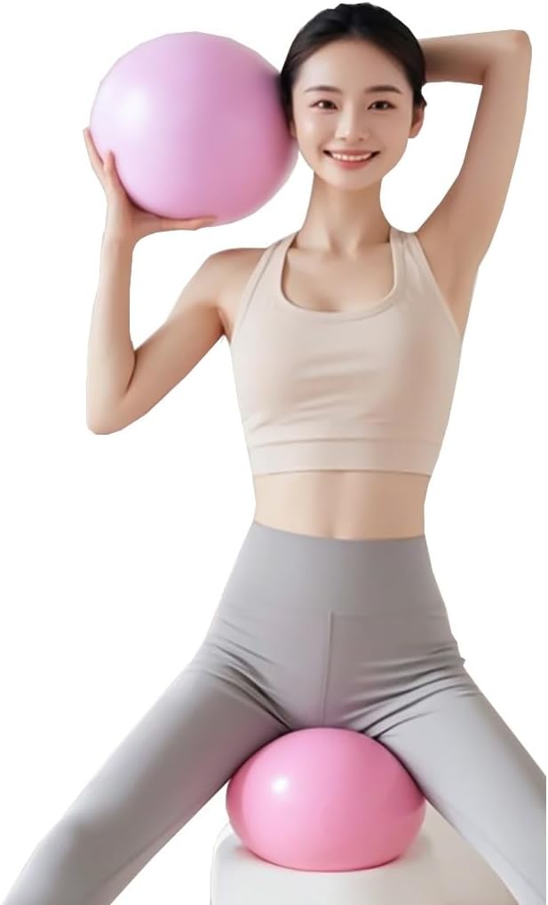 Mini Yoga Ball for Exercise,Small Anti Slip Heavy Duty Gym Ball for Fitness,Birthing,Pregnancy,Balance & Core Workout-Pink