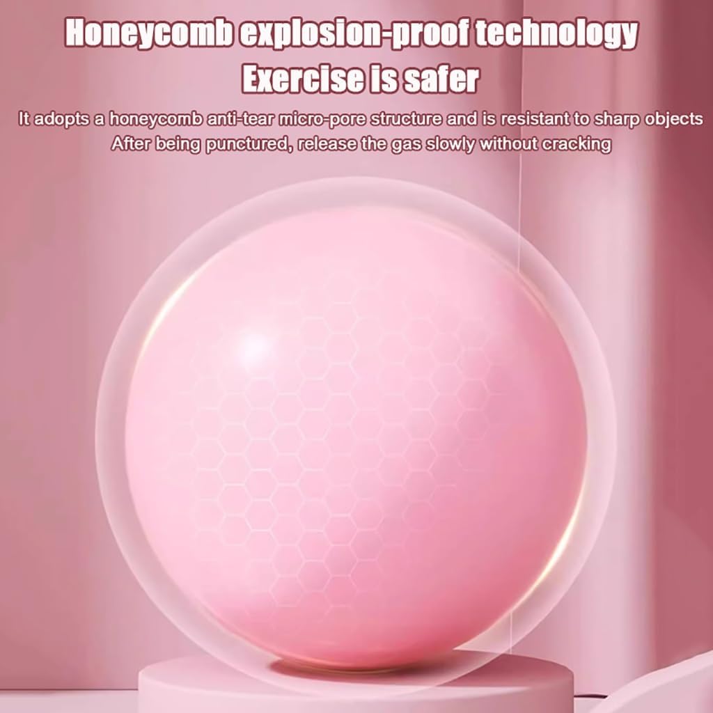 Mini Yoga Ball for Exercise,Small Anti Slip Heavy Duty Gym Ball for Fitness,Birthing,Pregnancy,Balance & Core Workout-Pink