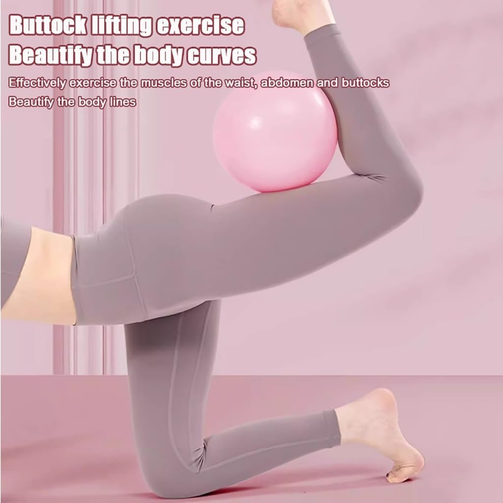 Mini Yoga Ball for Exercise,Small Anti Slip Heavy Duty Gym Ball for Fitness,Birthing,Pregnancy,Balance & Core Workout-Pink