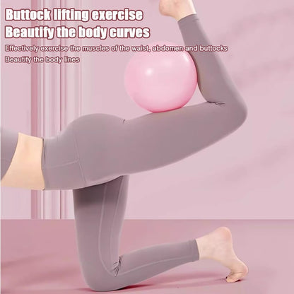 Mini Yoga Ball for Exercise,Small Anti Slip Heavy Duty Gym Ball for Fitness,Birthing,Pregnancy,Balance & Core Workout-Pink