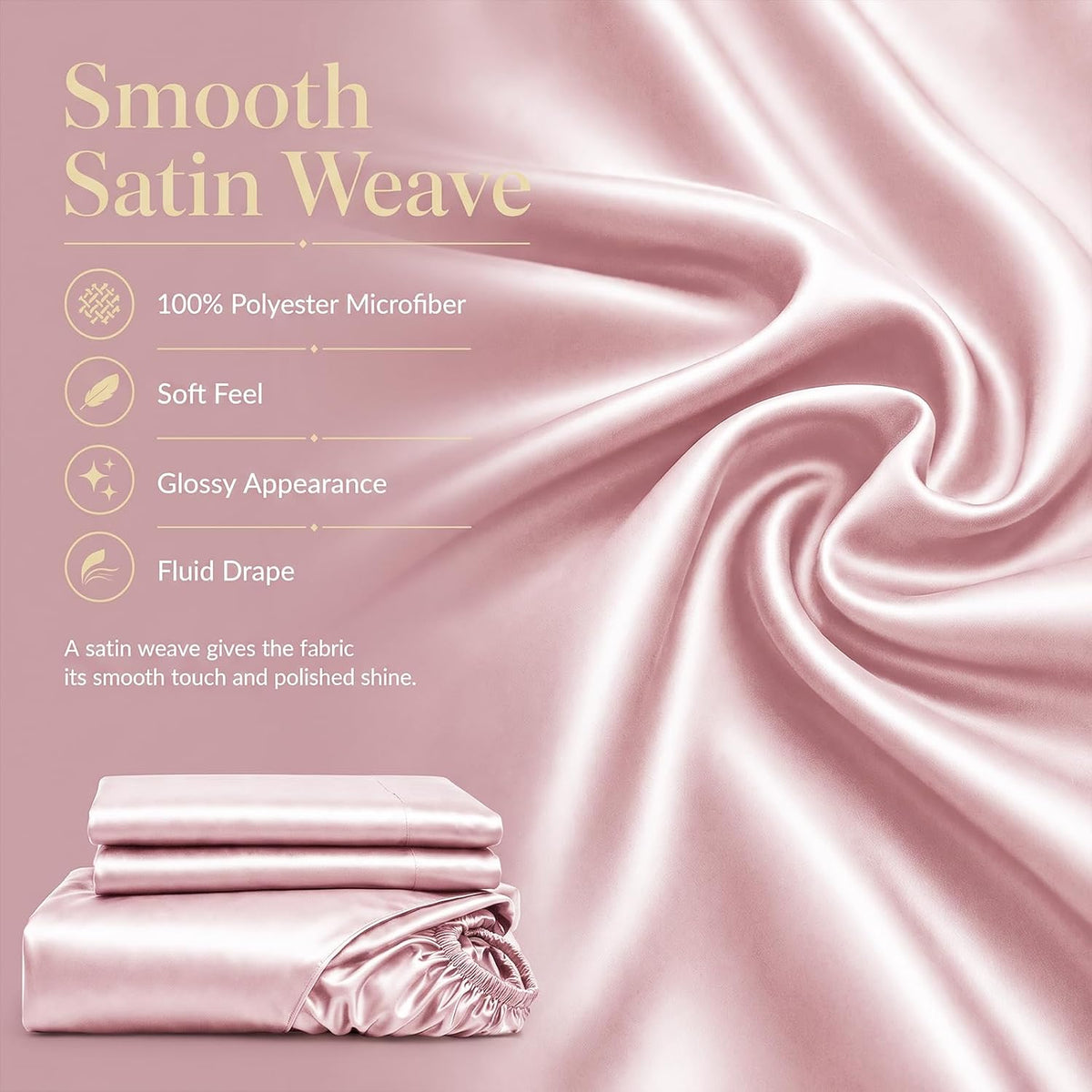 Satin Sheets Full, 4-Piece 14-Inch Deep Pocket Sheet Set