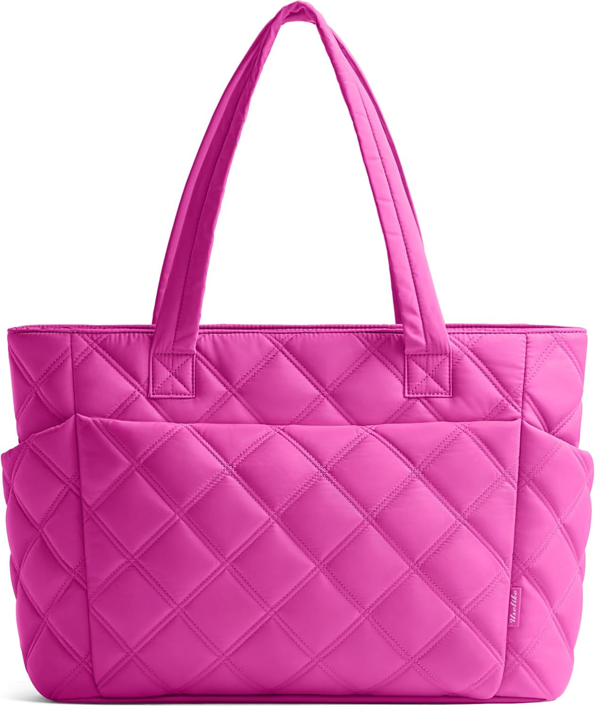Tote Bag for Women, Lightweight Puffer Tote Work Bags with Compartments for Travel, Quilted Shoulder Bag with Zipper