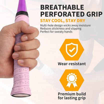 2 Pcs Tennis Racket Grip Tape, Badminton Grip Tape, Anti-Slip, Absorbent, Breathable Racket Overgrip Tape