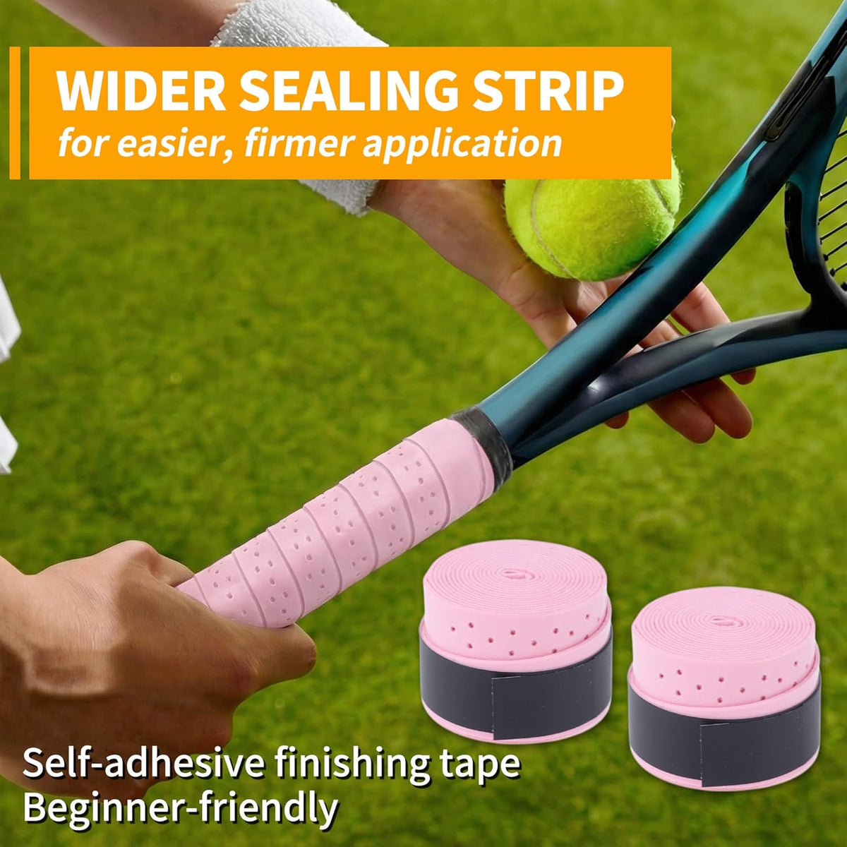 2 Pcs Tennis Racket Grip Tape, Badminton Grip Tape, Anti-Slip, Absorbent, Breathable Racket Overgrip Tape