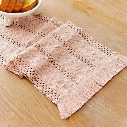 Pink Table Runners 36 Inches Long for Rustic Farmhouse Decor Linen Runner for Table Boho Table Dining Kitchen (12x36 Inch)