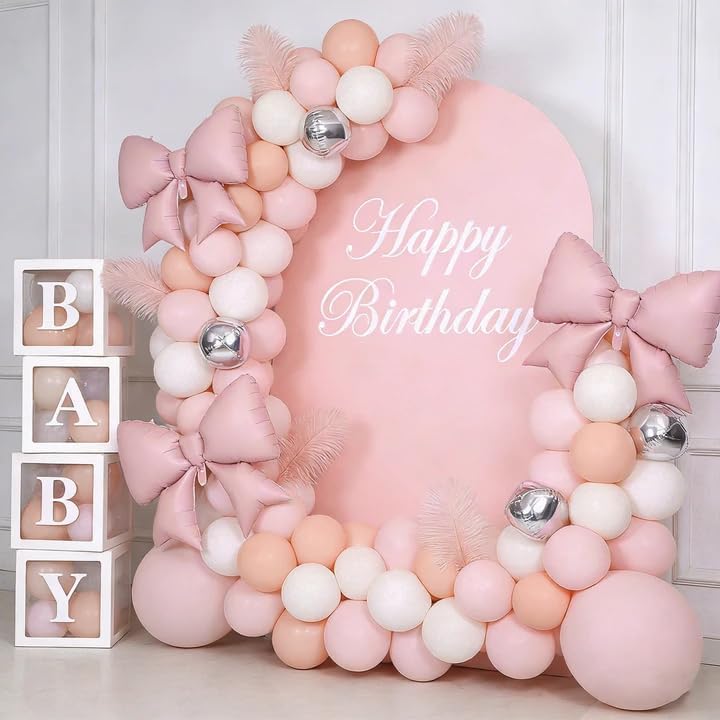 4 Pcs Giant Pink Bow Balloons for Birthday Party