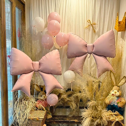 4 Pcs Giant Pink Bow Balloons for Birthday Party
