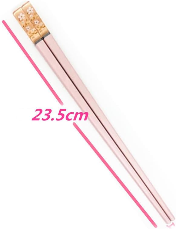 10Pairs Fiberglass Reusable Chopsticks, Non-Slip Teal Pink