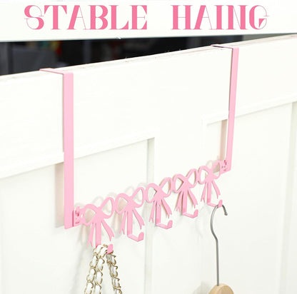 Pink Bow Over The Door Hooks Hanger 5 Hooks Coquettish Decor