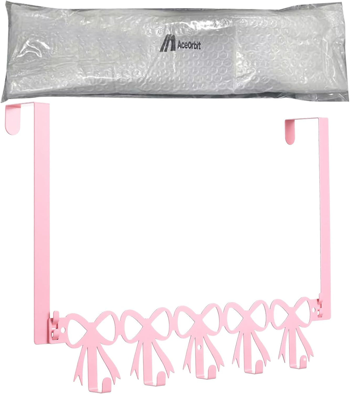 Pink Bow Over The Door Hooks Hanger 5 Hooks Coquettish Decor