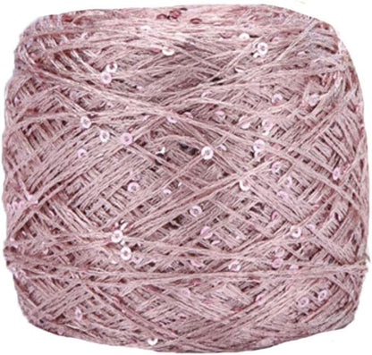 Dark Pink Sequin Yarn, Sparkle Sequin Thread, Fantasy Art Yarn, 100g