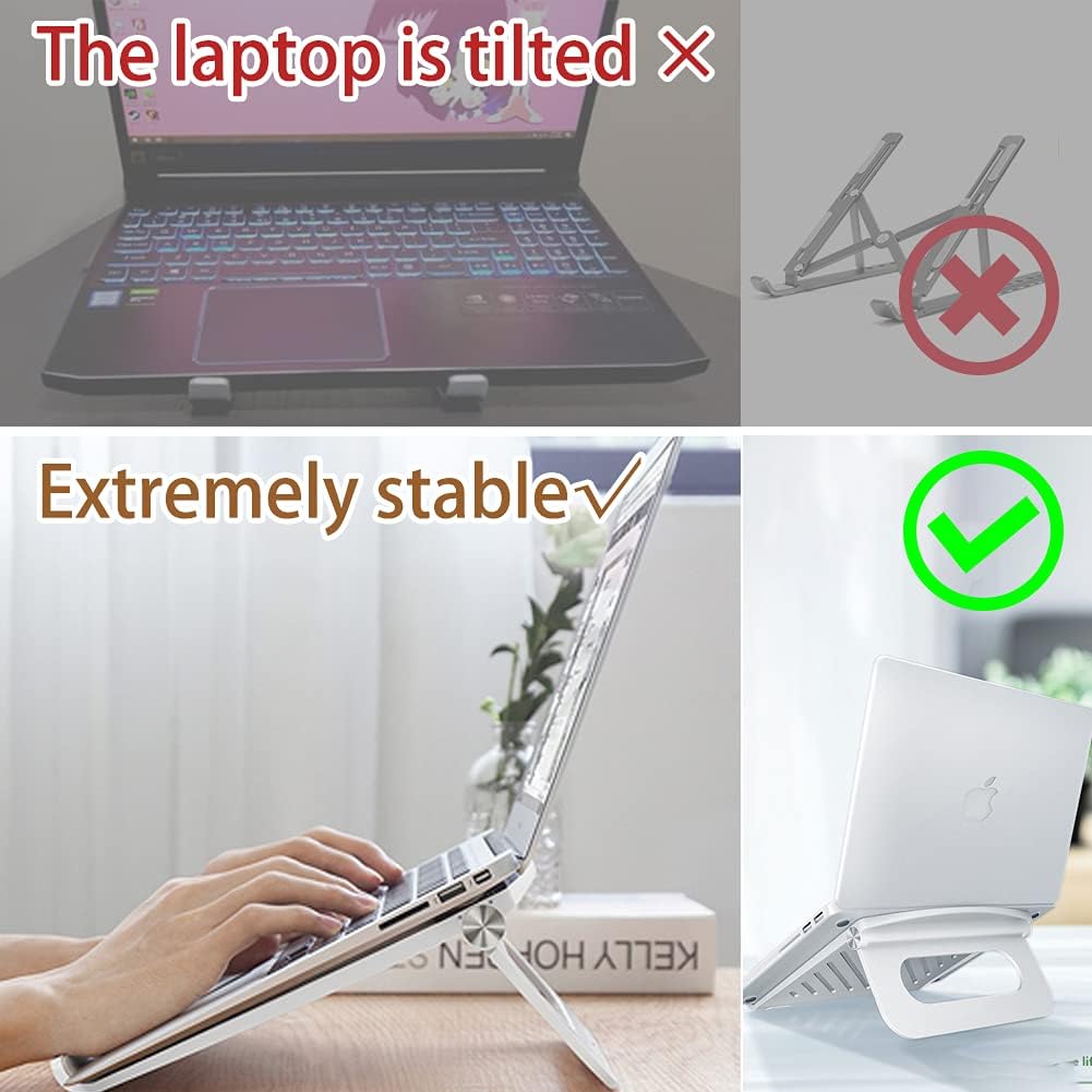 Laptop Stand for Desk Stable Foldable Adjustable Multi-Angle Desktop Holder
