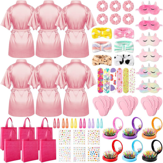 60 PCS Spa Party Favors for Girls, Sleepover Party Supplies, Pink