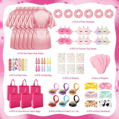 60 PCS Spa Party Favors for Girls, Sleepover Party Supplies, Pink