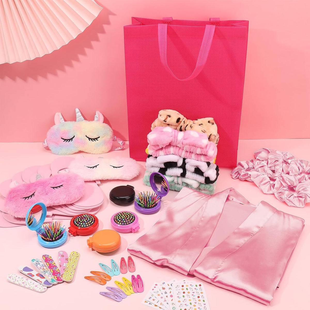 60 PCS Spa Party Favors for Girls, Sleepover Party Supplies, Pink