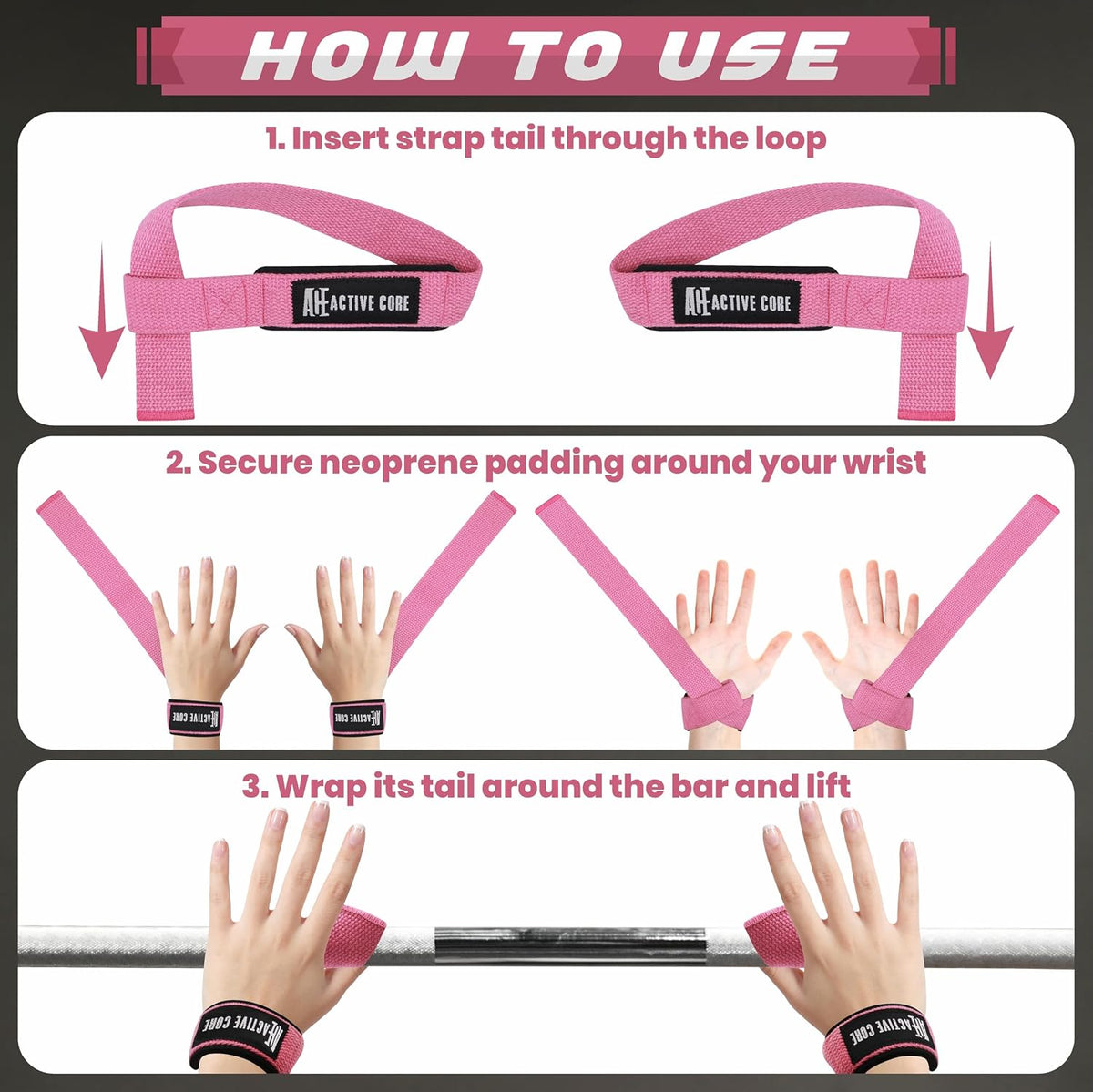 Lifting Wrist Straps for Weightlifting, Weight Lifting Straps Gym Strength Training, Neoprene Padded Wrist Support, Deadlift Straps for Men & Women, 22.5 Inch Cotton