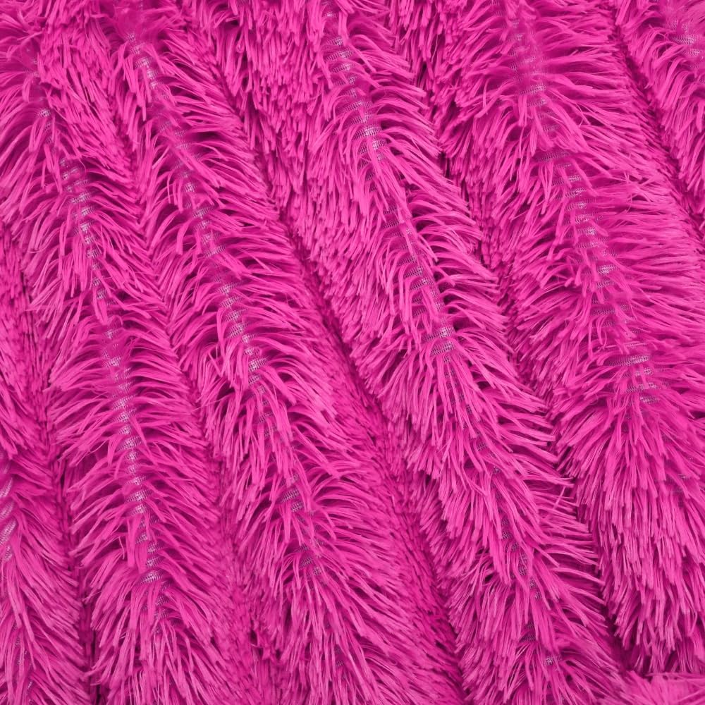 Plush Super Soft Blanket Bedding Sofa Cover Furry Fuzzy Fur Warm Throw Qulit Cozy Couch Blanket for Winter (63"x79", Rose Pink)