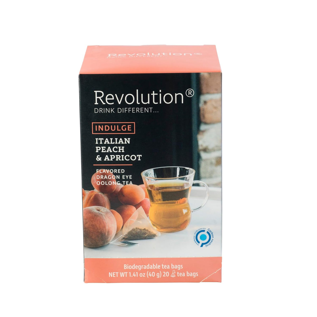 ® Dragon Eye Oolong Tea Bags [THE ORIGINAL] - INDULGE Italian Peach & Apricot Oolong Tea - Premium Dragon Tea Bags - Oolong Black Tea Organic Biodegradable - 20 Bags