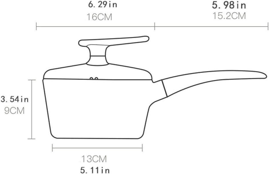 Milk Pan Lid Milk Pan Aluminium Alloy Non-Stick Glass Saucepan Soup Pot Non-Stick Saucepan Sauce Pan Lid with Glass Milk Pots (Colour: Pink)