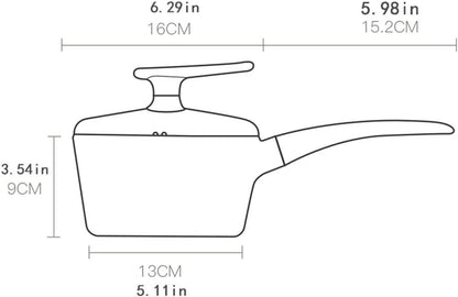 Milk Pan Lid Milk Pan Aluminium Alloy Non-Stick Glass Saucepan Soup Pot Non-Stick Saucepan Sauce Pan Lid with Glass Milk Pots (Colour: Pink)
