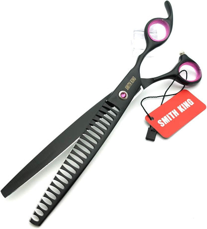 8.0 inches Professional Dog Grooming Scissors Set Straight & thinning & Curved & chunkers 4pcs in 1 Set (with Comb)