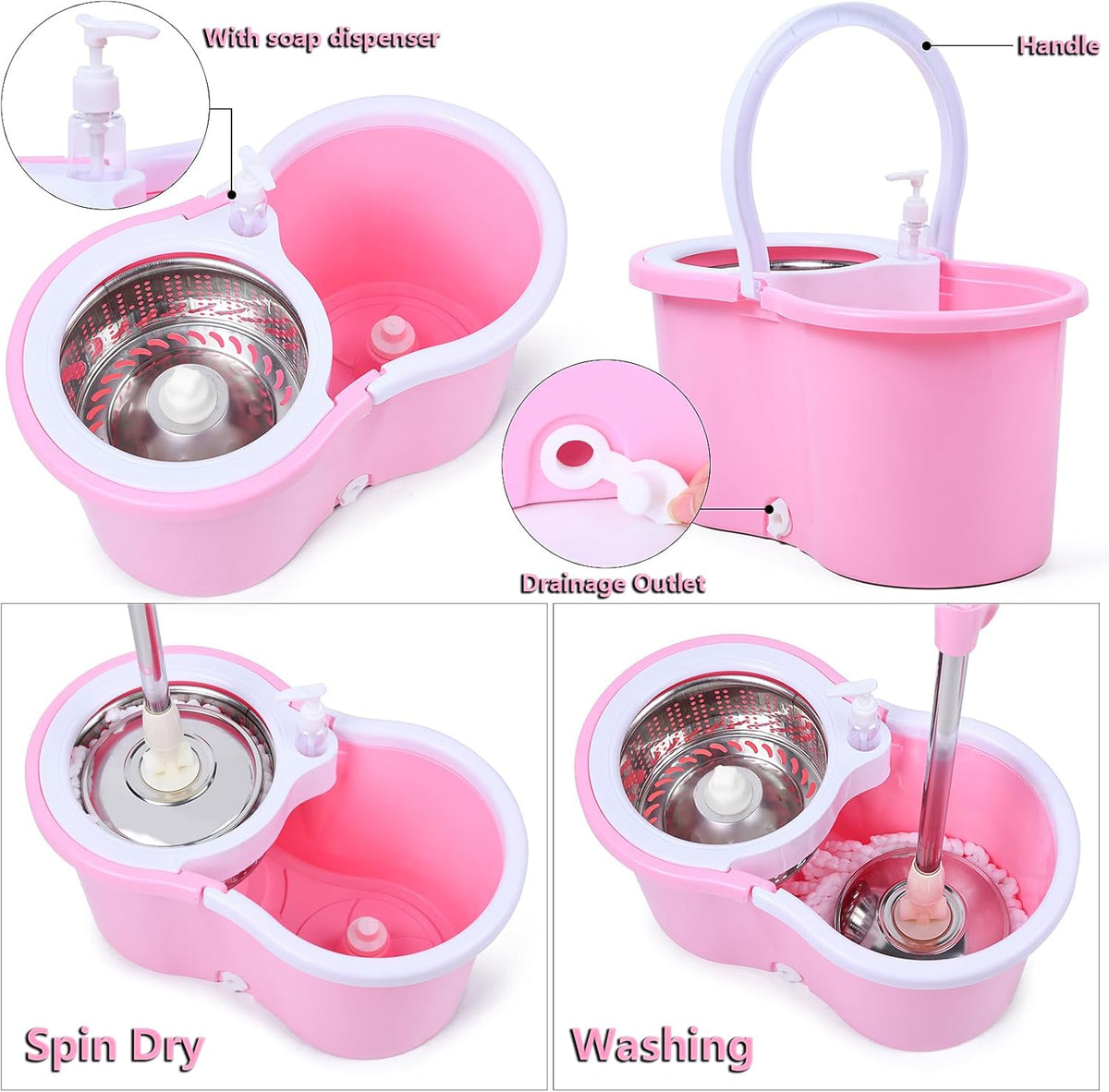 Mop and Bucket Set(Pink)