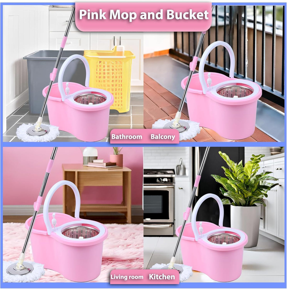 Mop and Bucket Set(Pink)