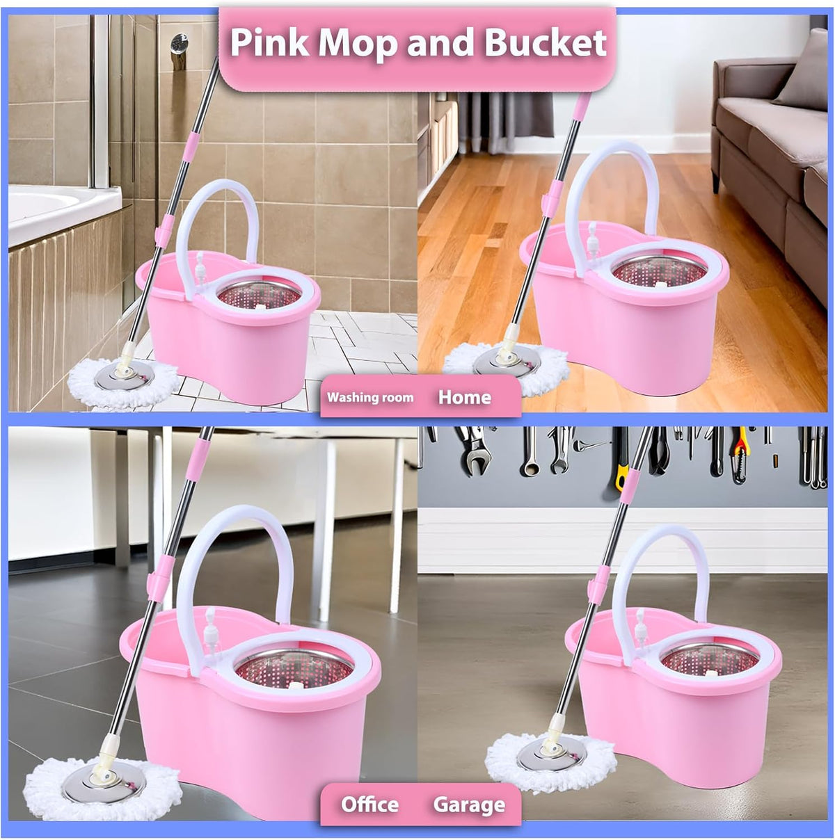 Mop and Bucket Set(Pink)