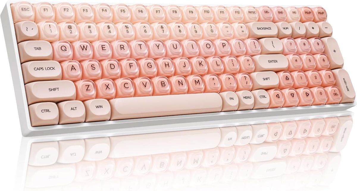 ZH100 Foundation Mechanical Keyboard,98% Pink Creamy Keyboard with Number Pad,Full Size Gaming Keyboard Cute,Jelly MOA Profile Round Keycaps,Creamy Sounding Linear Switches,PC Gaming