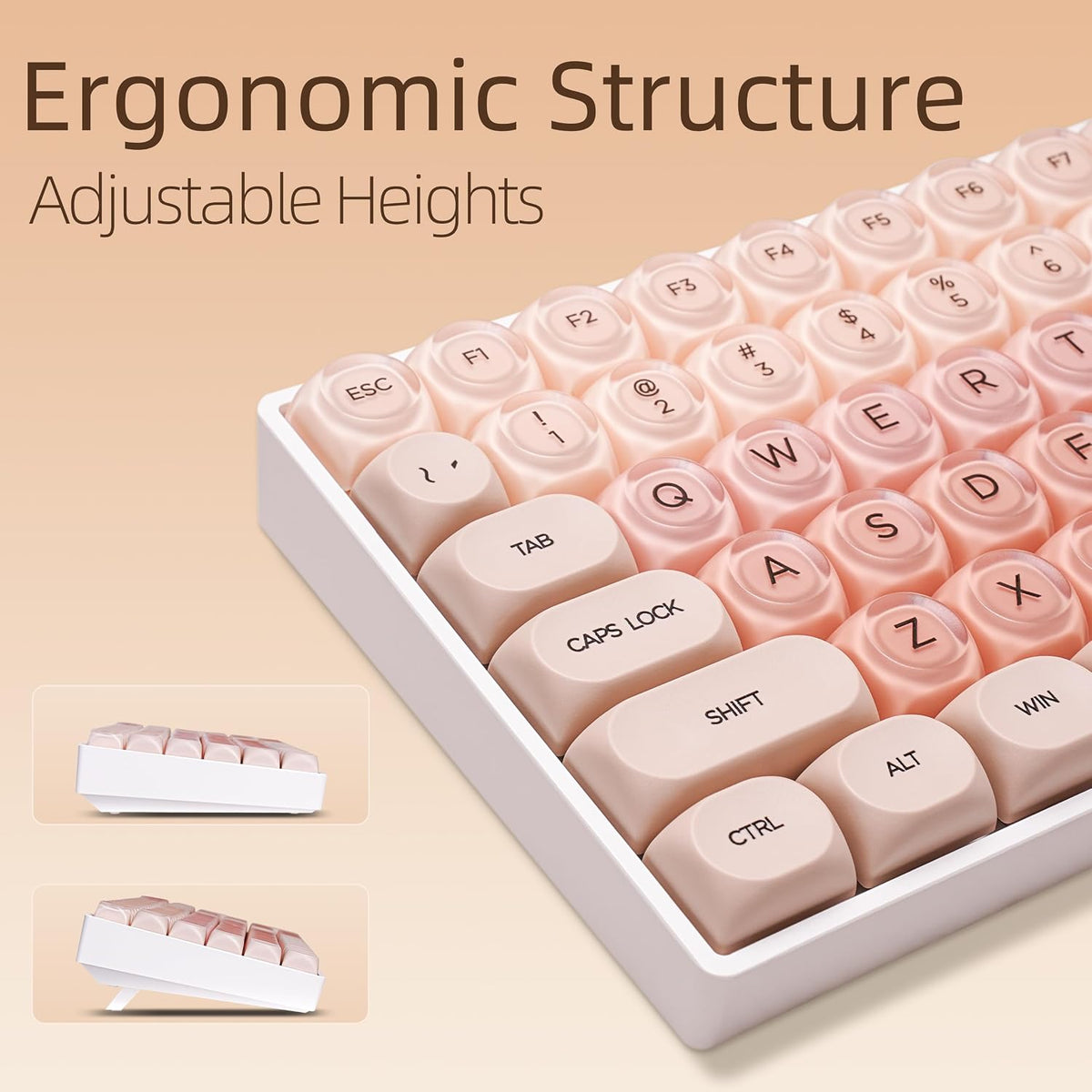 ZH100 Foundation Mechanical Keyboard,98% Pink Creamy Keyboard with Number Pad,Full Size Gaming Keyboard Cute,Jelly MOA Profile Round Keycaps,Creamy Sounding Linear Switches,PC Gaming