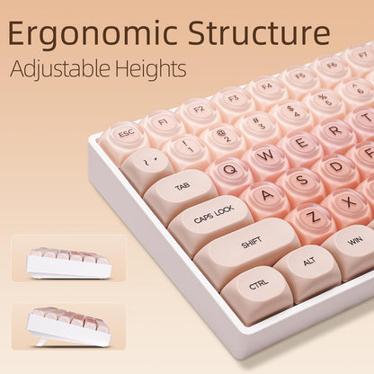 ZH100 Foundation Mechanical Keyboard,98% Pink Creamy Keyboard with Number Pad,Full Size Gaming Keyboard Cute,Jelly MOA Profile Round Keycaps,Creamy Sounding Linear Switches,PC Gaming