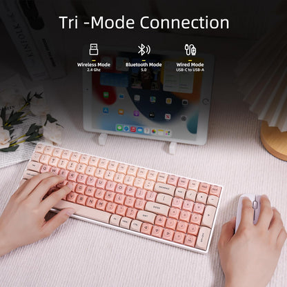 ZH100 Foundation Mechanical Keyboard,98% Pink Creamy Keyboard with Number Pad,Full Size Gaming Keyboard Cute,Jelly MOA Profile Round Keycaps,Creamy Sounding Linear Switches,PC Gaming