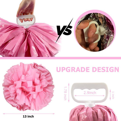 5PCS Cheerleading Pom Poms and Cheerleader Hair Ties with Poms for Sports Spirits Adults Basketball Football Birthday Performance