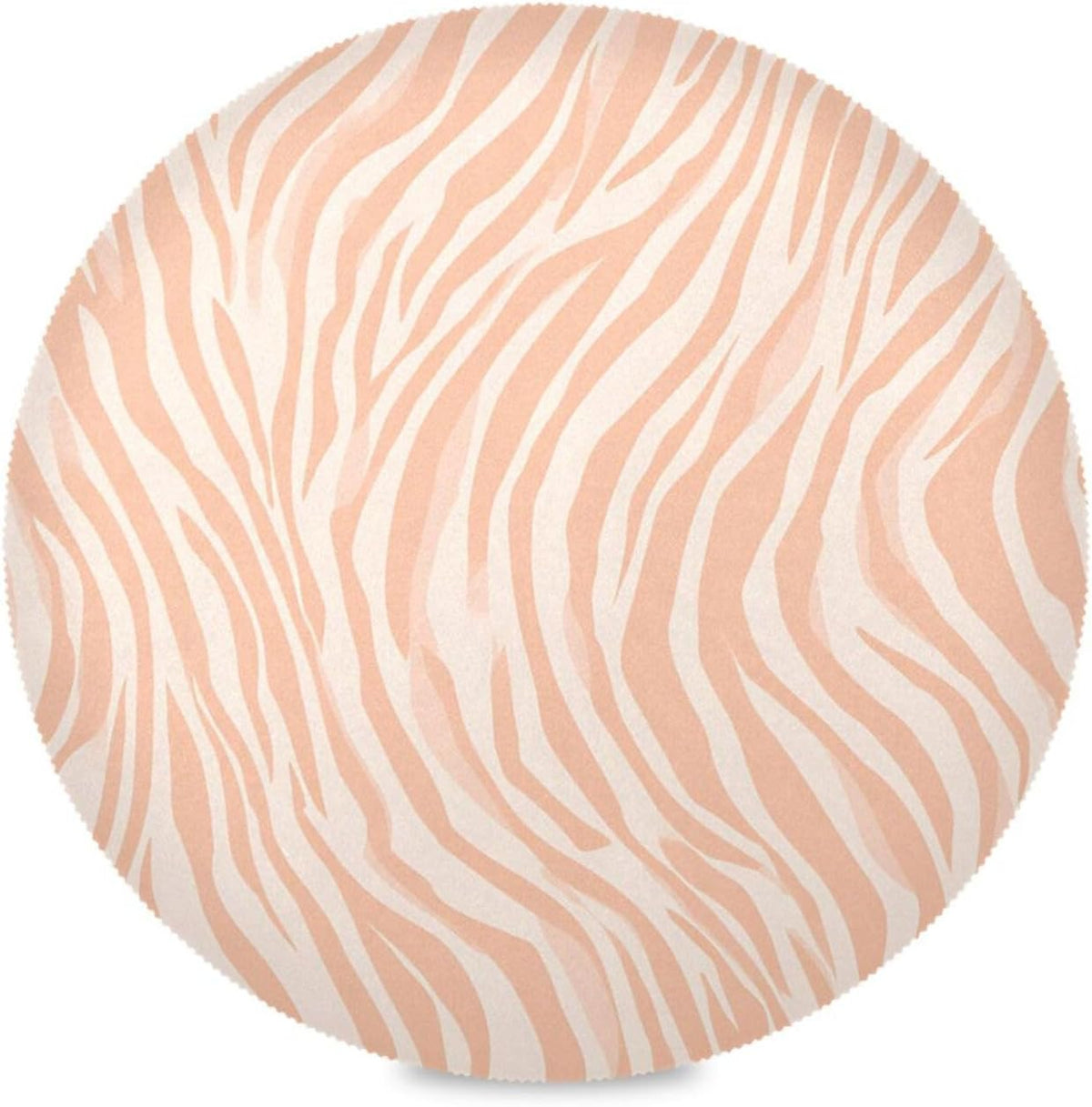 Round Placemats Pattern Peach Zebra Print Table Mats Washable Non-Slip Heat Resistant Place Mats for Dining Table Home Decoration Tray Mat 15.4"X15.4", Set of 1