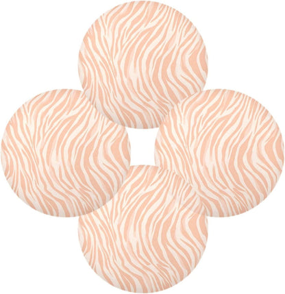 Round Placemats Pattern Peach Zebra Print Table Mats Washable Non-Slip Heat Resistant Place Mats for Dining Table Home Decoration Tray Mat 15.4"X15.4", Set of 1