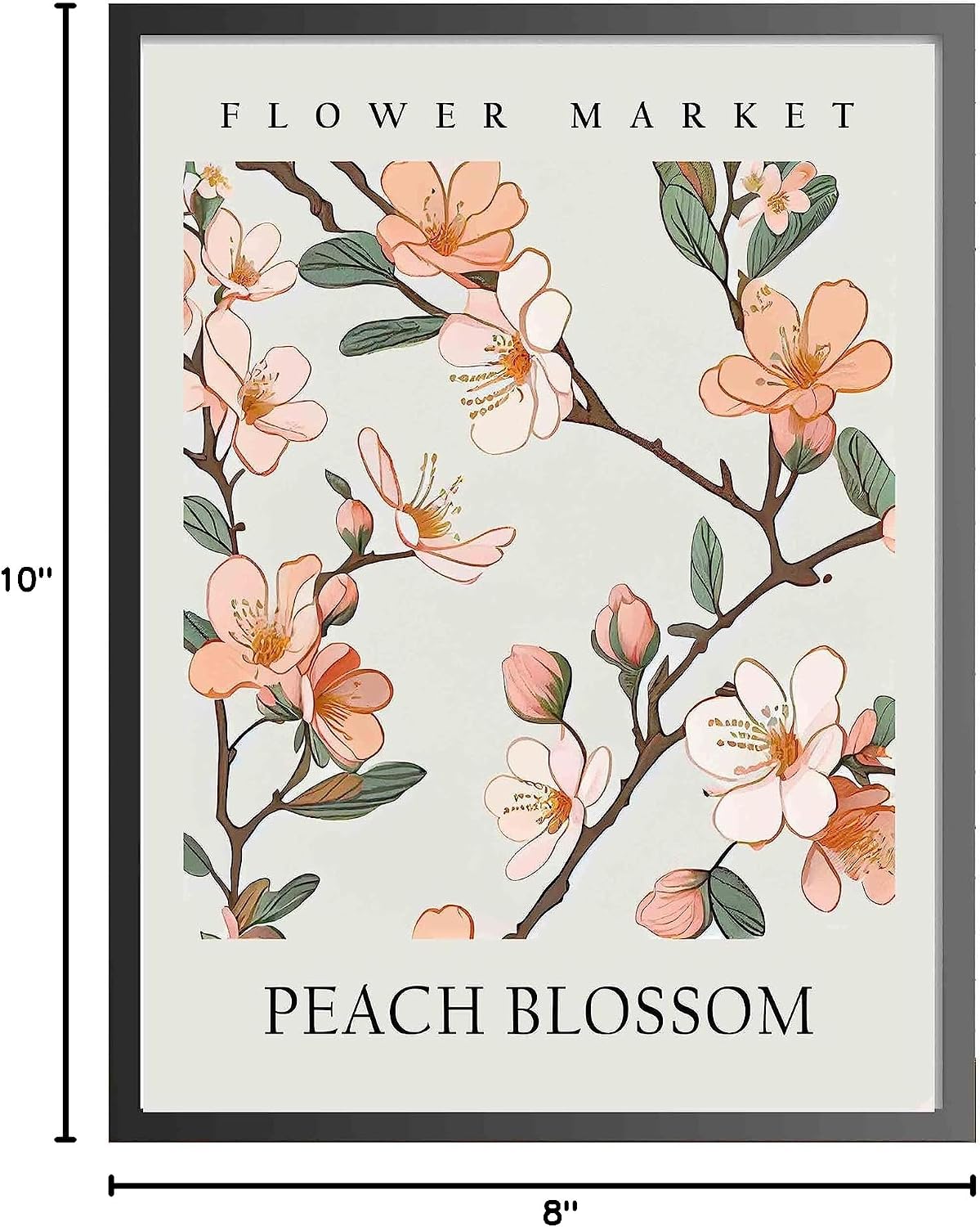 Peach Blossom Flower Market Unframed Poster Art Print, Floral Wall art Decor, Botanical Artwork Bedroom Bathroom Living room Decoration 47 (Peach Blossom, 10"L x 8"W, Unframed)