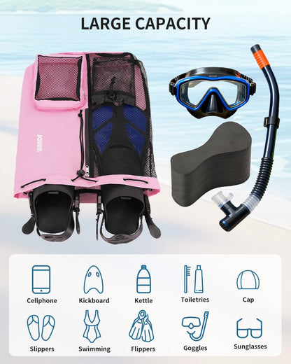 Mesh Swim Bag, Drawstring Beach Backpack