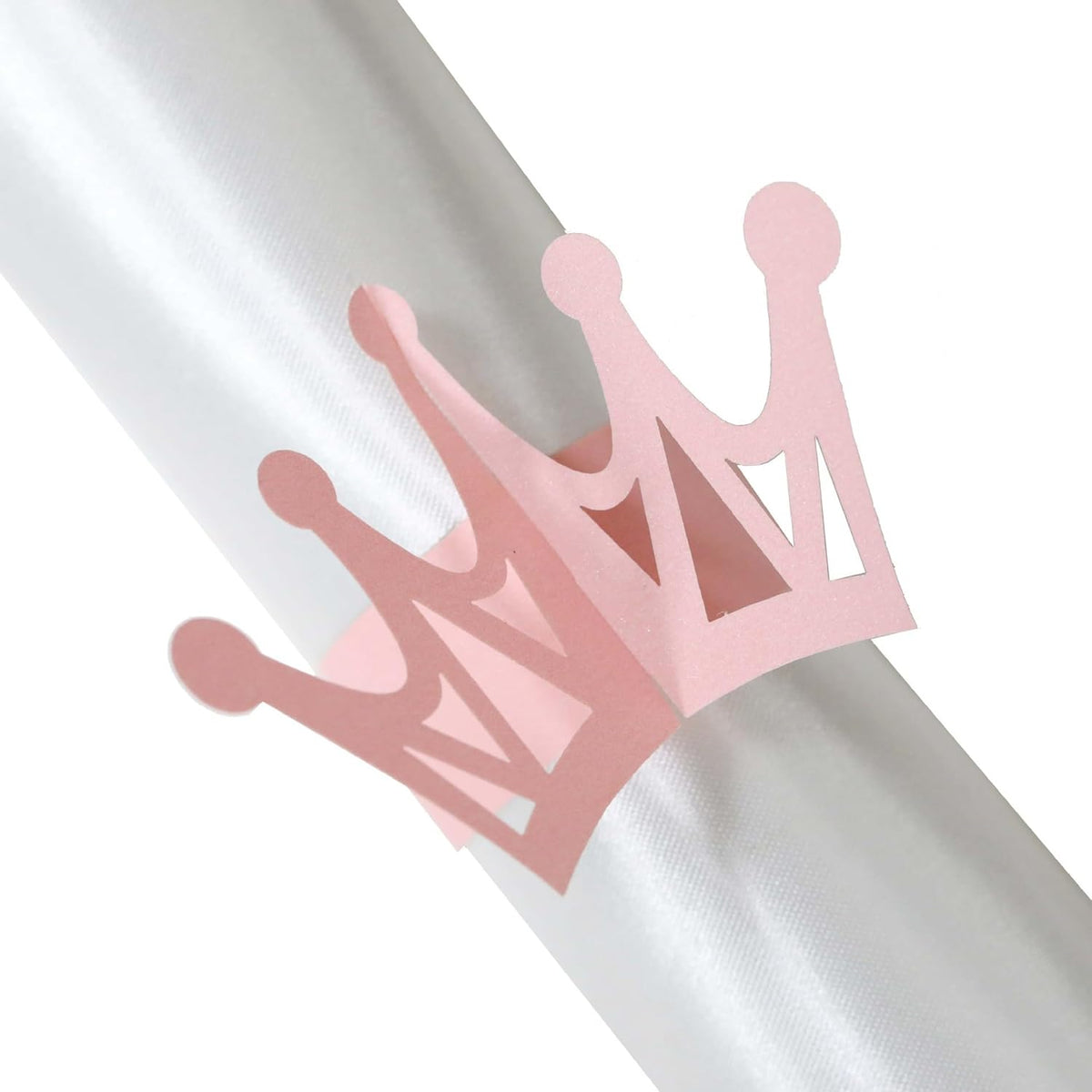 50pcs Napkins Rings Bulk, Pink Tiara Napkin Holder Crown Buckles for Table Decorations, Christmas,Wedding, Dinner,Party, DIY Decor (Pink, 1.7inch)