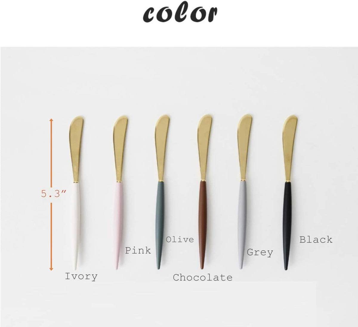 /Luxury Dessert Spoon & Dessert Pork & Butter knife SET OF 3 (Same color)/6 different color you can choose! (Pink)