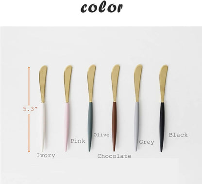 /Luxury Dessert Spoon & Dessert Pork & Butter knife SET OF 3 (Same color)/6 different color you can choose! (Pink)