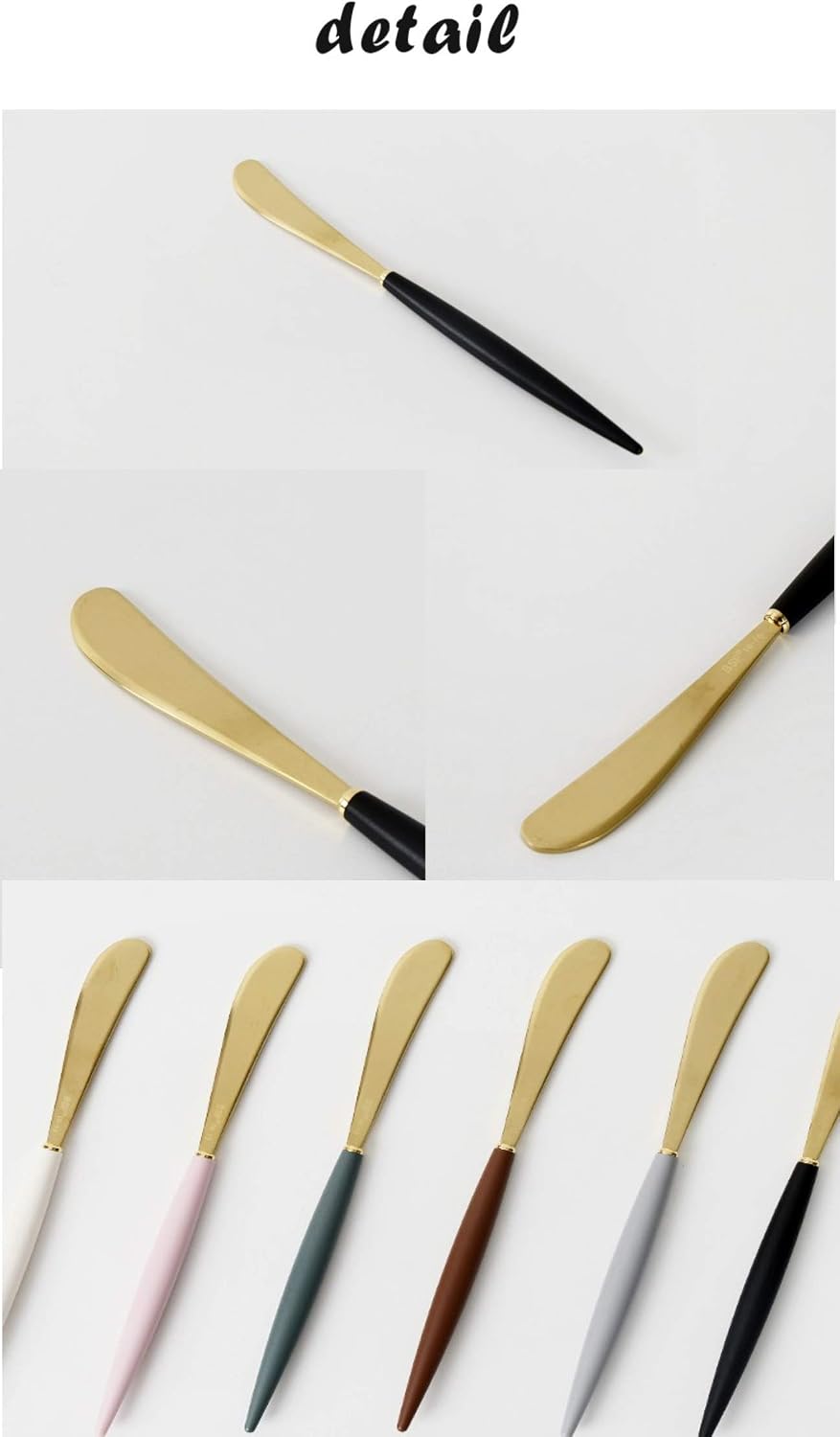 /Luxury Dessert Spoon & Dessert Pork & Butter knife SET OF 3 (Same color)/6 different color you can choose! (Pink)