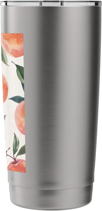 Peach Pattern Art Vintage Fruit Stainless Steel Insulated Tumbler