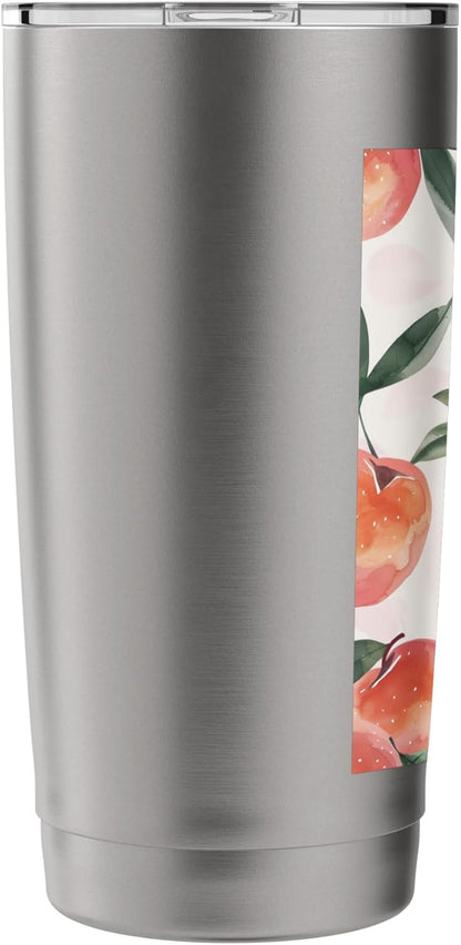Peach Pattern Art Vintage Fruit Stainless Steel Insulated Tumbler